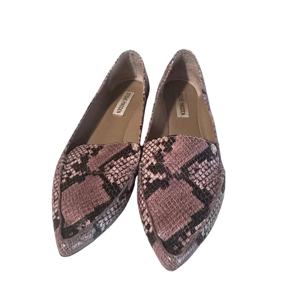 Steve Madden brown snake print flats size 8.5 M - Picture 6 of 6